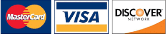 Payment options icons, including MasterCard, Visa, and Discover Card